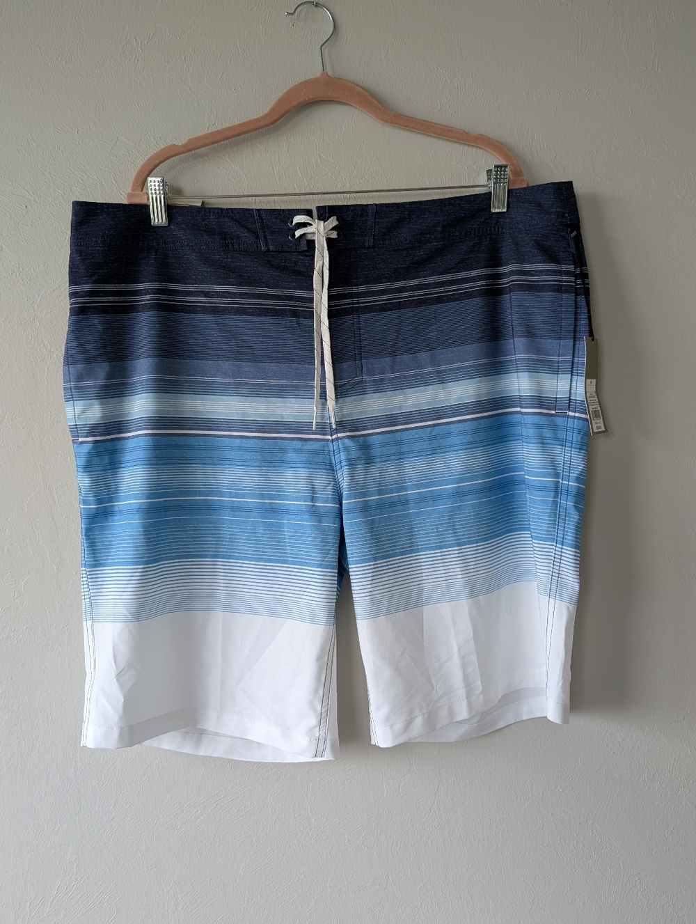 Goodfellow & Co. Board Shorts Stripes Drawstring 4 Way Stretch Size 40